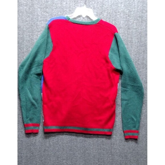 Jolly Ugly Sweater Unisex Med. Christmas Holiday V Neck Gingerbread House Snow - Picture 5 of 7